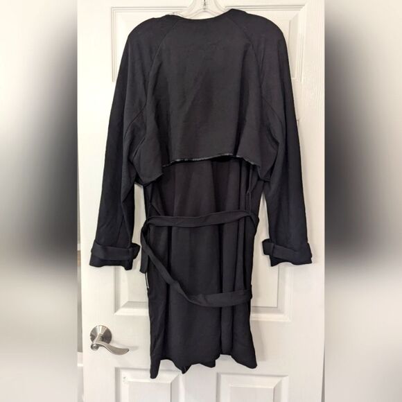 Chico’s Trench Topper long cardigan Jacket Black Plus 4/ XXL 20/22 Cottagecore - Picture 6 of 13